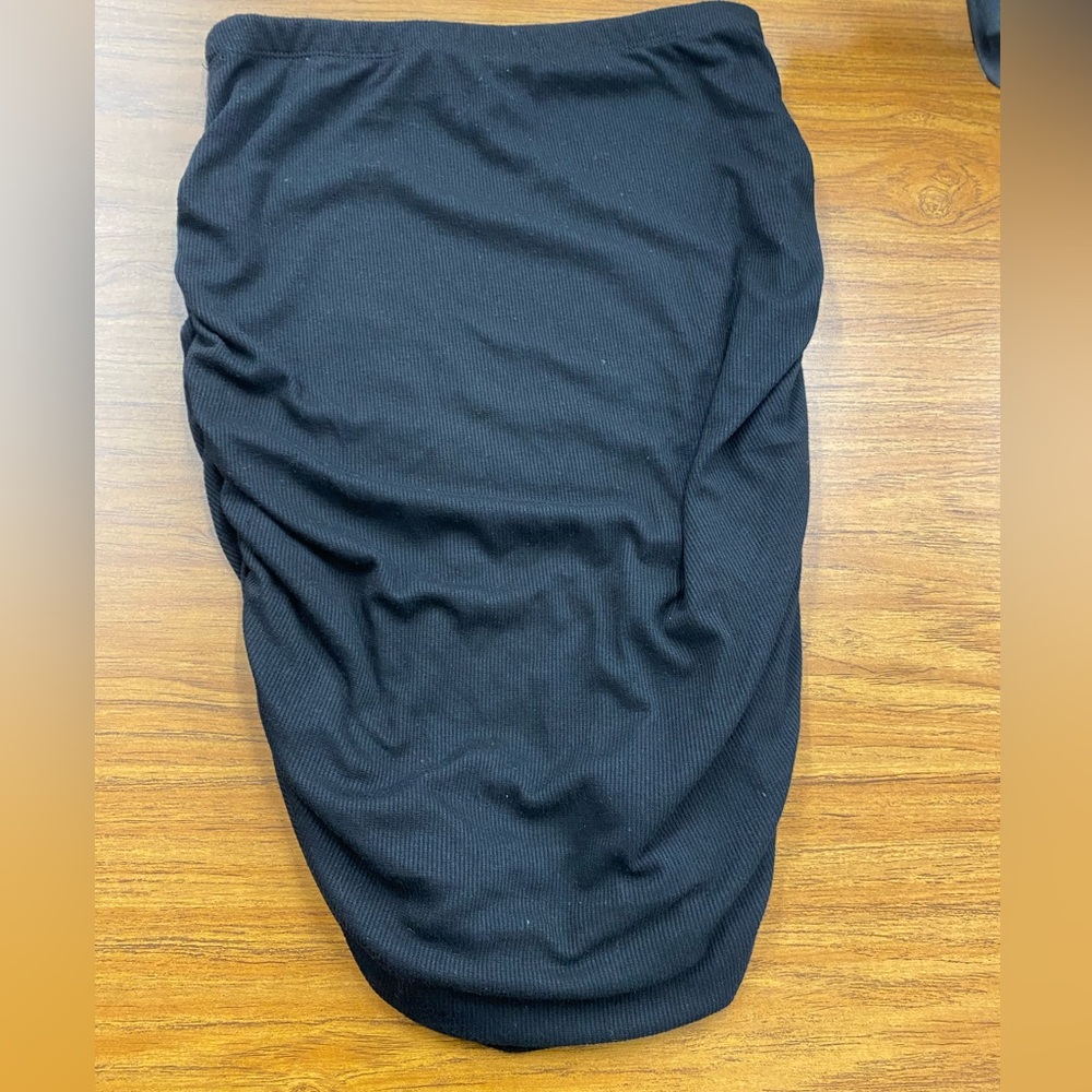 Izzy & Me Ruched Stretch Knit Skirt Black Junior size xl